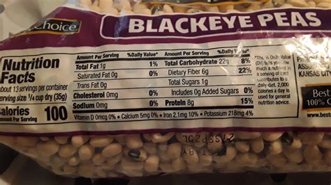 Carbs In Dried Black Eyed Peas at Jody Featherston blog