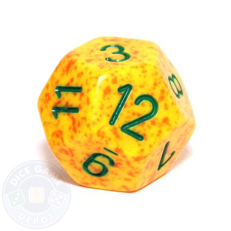 12-Sided Speckled Dice (d12) - Lotus - Dice Game Depot