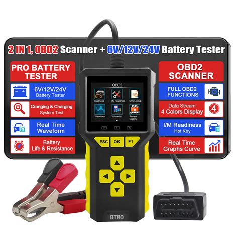 Buy iKiKin OBD2 Diagnostic Devices Battery Tester 2-in-1 Code Reader ...