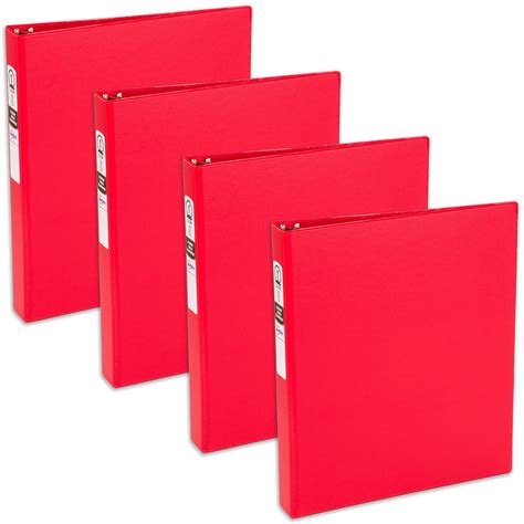 Avery Economy 3 Ring Binder, 1 Inch Round Rings, 4 Red Binders (03310 ...
