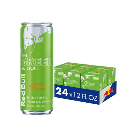 Red Bull Green Edition Curuba Elderflower Energy Drink, 12 Fl Oz, 24 ...