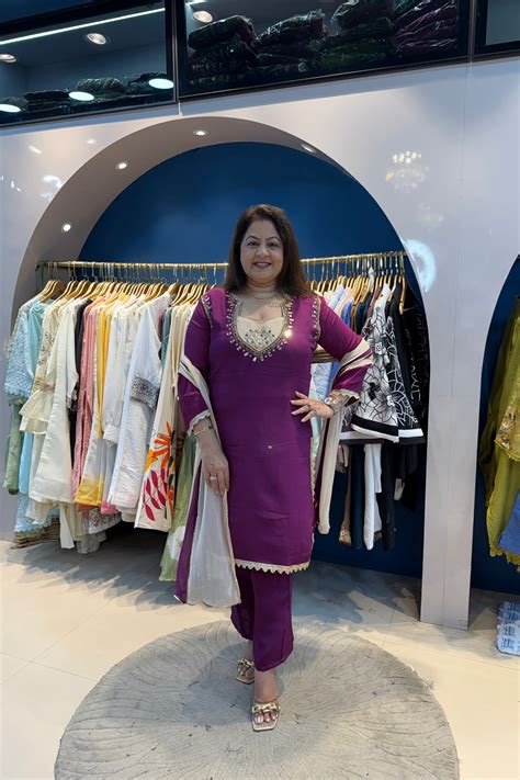 4pc Partywear Chinon Suit With Inner Bust Air – Raas by Riya