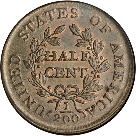 ½ Cent "Draped Bust - Half Cent" - United States – Numista
