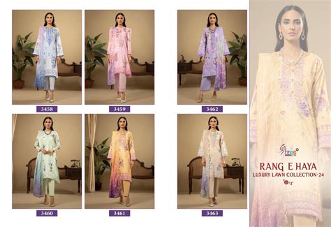 RANG E HAYA LUXURY LAWN COLLECTION-24 VOL-1 BY SHREE FABS 3458 TO 3463 ...