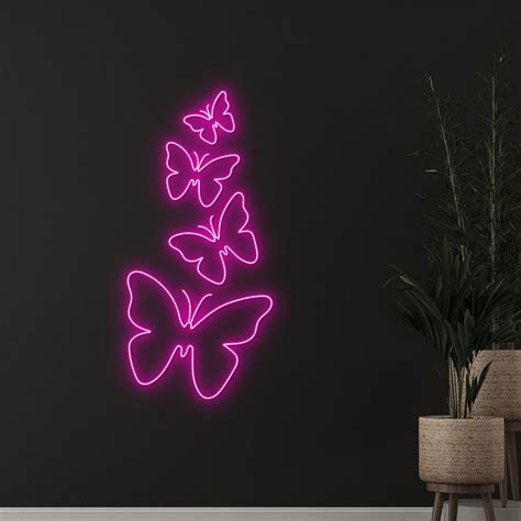 Brighten Your Space with Pink Butterfly Neon Sign | The Seven Colours