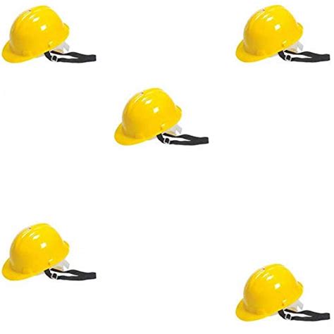 Generic Prima Plastic Safety Ratchet Helmet (Yellow), Pack Of 5 ...