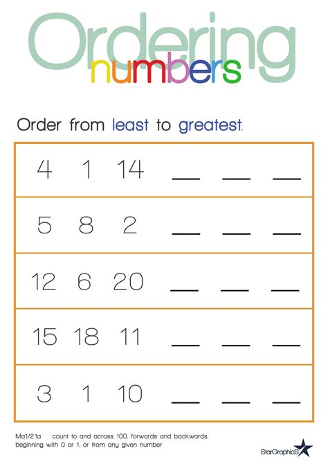 Image result for Ordering Numbers Math Worksheets