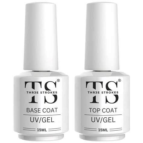 Buy THR3E STROKES 2 Pcs 15ml No Wipe Gel Top Coat and Base Coat Set ...