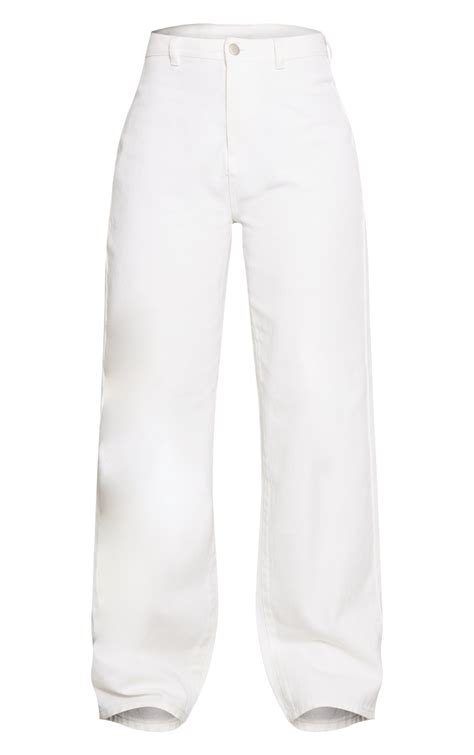 White Wide Leg Jeans | Denim | PrettyLittleThing CA
