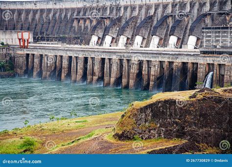 Itaipu Hydroelectric Dam Along Parana River in Paraguay, South America ...