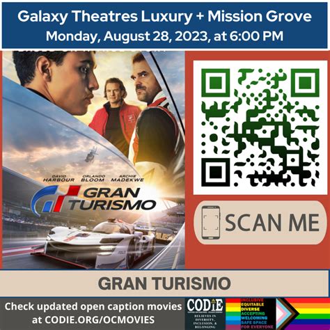 Galaxy Theatres – Open Caption Movie: Gran Turismo - Center On Deafness ...