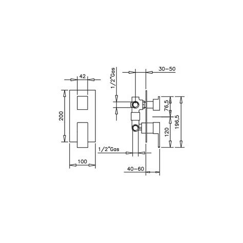 Shower mixer with 3-way diverter Made in Italy