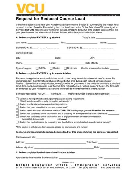 Image result for USC Reduced Course Load Form