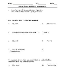 Image result for Pre-Cal Probabilities Mult and Adding