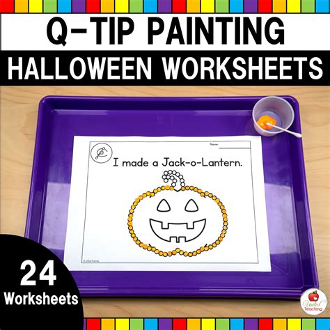 Halloween Q-Tip Painting Worksheets - United Teaching