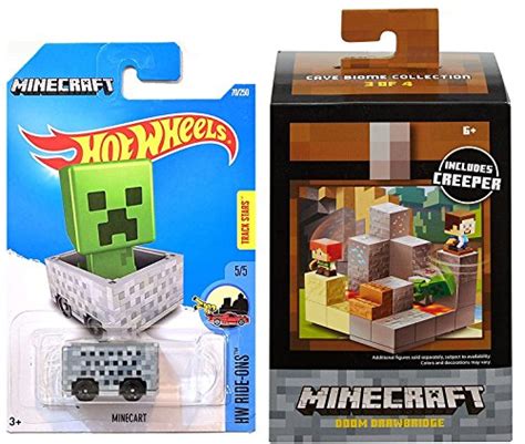 Buy Minecraft Hot Wheels Minecart HW Screen Time #24 & Mini Creeper ...