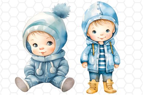 Watercolor Baby Boy Clipart Designs PNG Graphic by DreanArtDesign ...