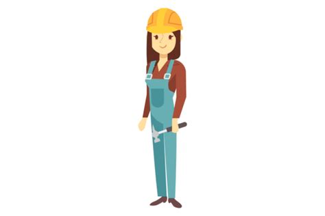 Female Construction Worker. Woman with R Graphic by microvectorone ...