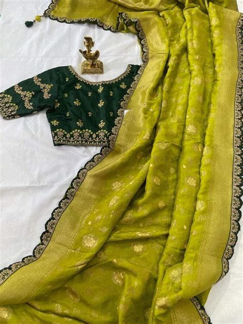 Magical Yellow Green Combination Banarasi Silk Saree – Monamaar