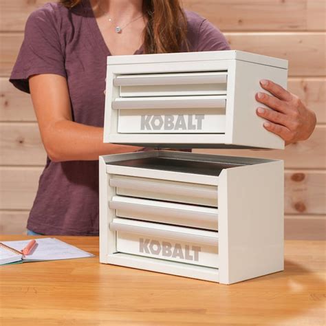 Shop Kobalt Mini Tool Box Top and Base in White at Lowes.com