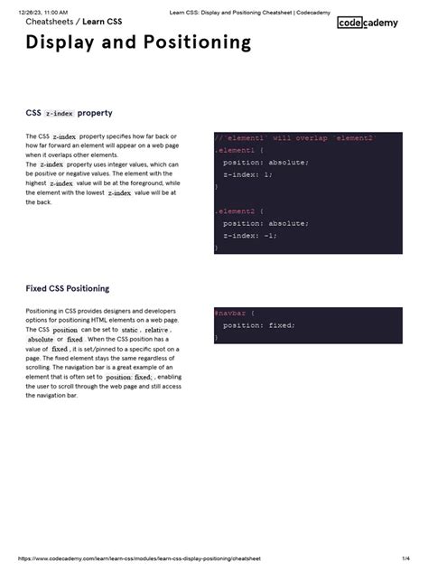 Image result for CSS Position Cheat Sheet