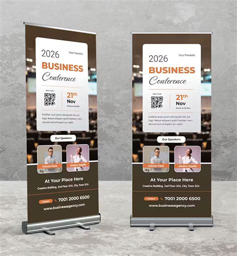 Business Conference Roll Up Banner Template InDesign INDD