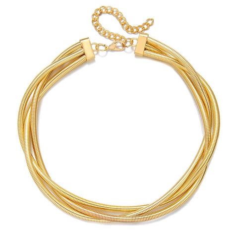 VIEN Simple three twist choker collar metal clavicle necklace Necklace ...