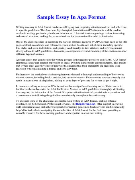APA Format Essay Example 的图像结果