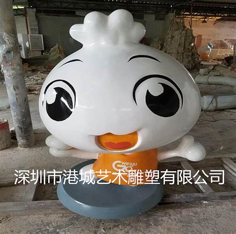 茶楼早点美食吉祥物迎宾玻璃钢包子卡通公仔雕塑定制厂_深圳港城雕塑-站酷ZCOOL