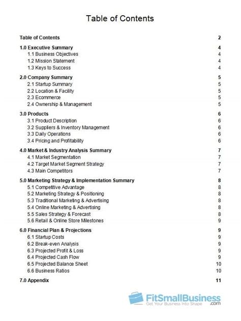 Retail Business Plan Template 的图像结果