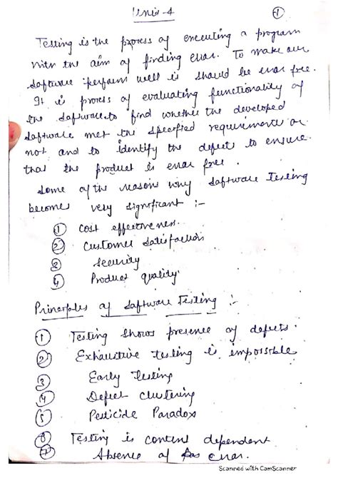 Unit I: Software Testing Principles and Practices - MCA Exam Notes ...