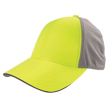 Glowear By Ergodyne Hi-Vis Lime-Blank Reflective Stretch-Fit Hat - S/M ...