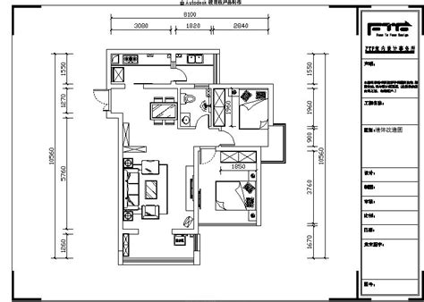 77平米两室一厅一梯两户cad户型图图纸-包图网