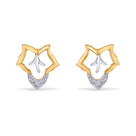 Leaf Gold & Diamond Kids 14 Kt Earrings | Diamond - Reliance Jewels