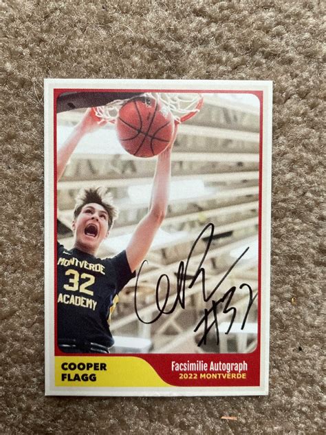 Only 50 Cooper Flagg Custom Facsimile Autograph Rookie Card Future Top ...