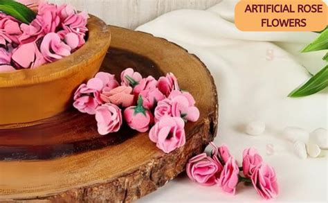 Buy SATYAM KRAFT 50 Pcs Artificial Red Rose Flower Heads, Small ...