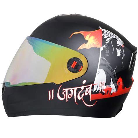 Steelbird SBA-1 Jagdamb ISI Certified Full Face Graphics Helmet (Large ...