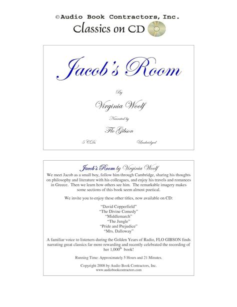 Buy Jacob's Room (Classics Books on CD) Book Online at Low Prices in ...