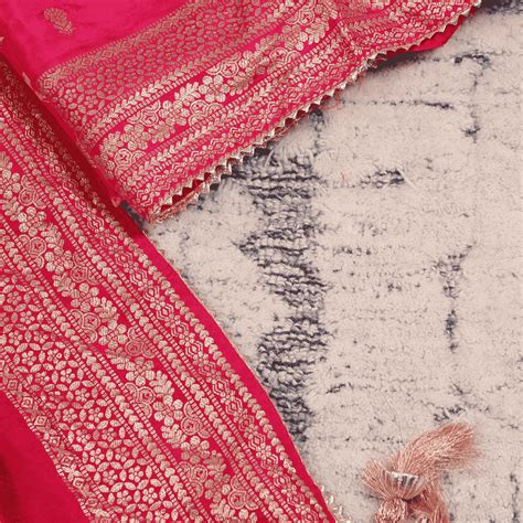Festive Rani Silk Bhandej Unstitched Suit Set – Mayurika
