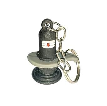 Lord Shiva Lingam Keychain (Pack of 2) - Double Sided Rubber Keyring ...