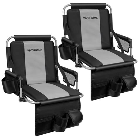 Amazon.com : VIVOHOME Stadium Seats with Back Support and Cushion, 2 ...