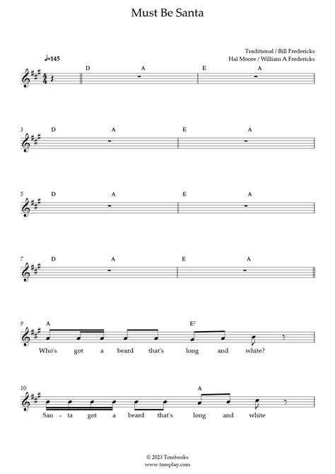 Must Be Santa (Bob Dylan) - Partitura Vocal