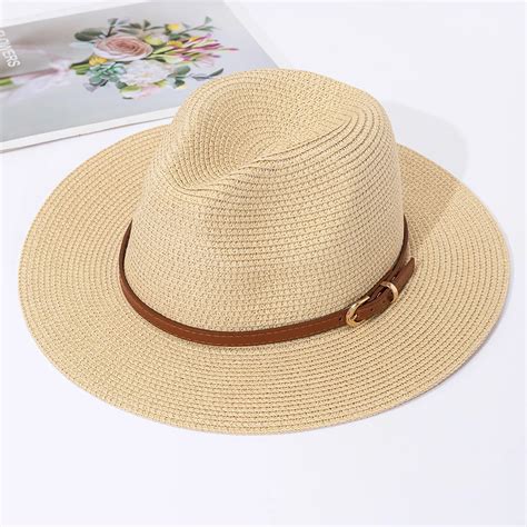 Sombrero de paja panamá para hombre y mujer, sombrero de copa de jazz ...