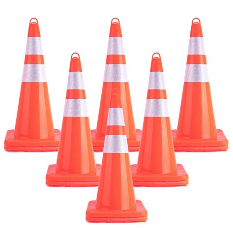 Buy [ 12 Pack ] 28" Traffic Cones Plastic Road Cone PVC Safety Road ...