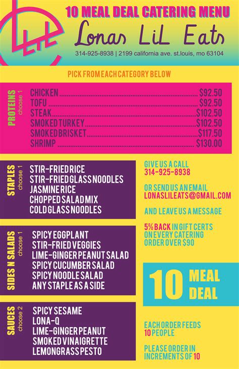 Catering Menu - Lonas LiL Eats