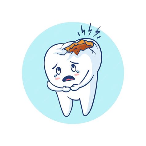 Premium Vector | Cavity tooth character illustration