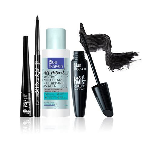Blue Heaven Dramatic Eyes Essential Make-up Set - Black Eyeliner, 24Hr ...