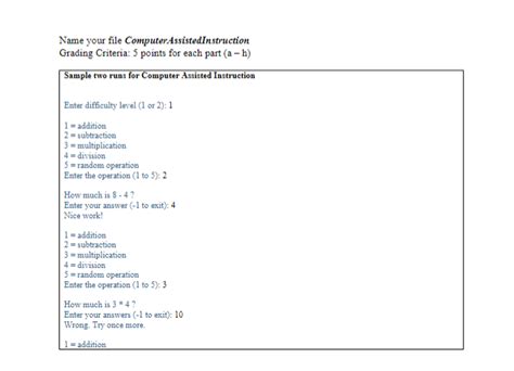 Image result for 6.35 Computer Assisted Instruction in Java