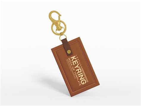 Leather keychain keyring branding mockup | Premium PSD