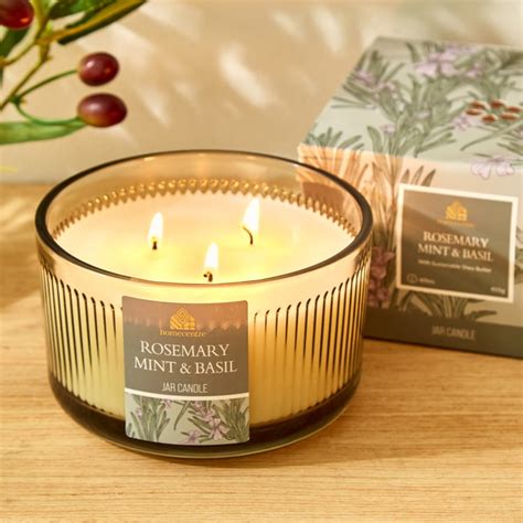 Buy Utopia Rosemary Mint and Basil Scented 3-Wick Jar Candle from Home ...